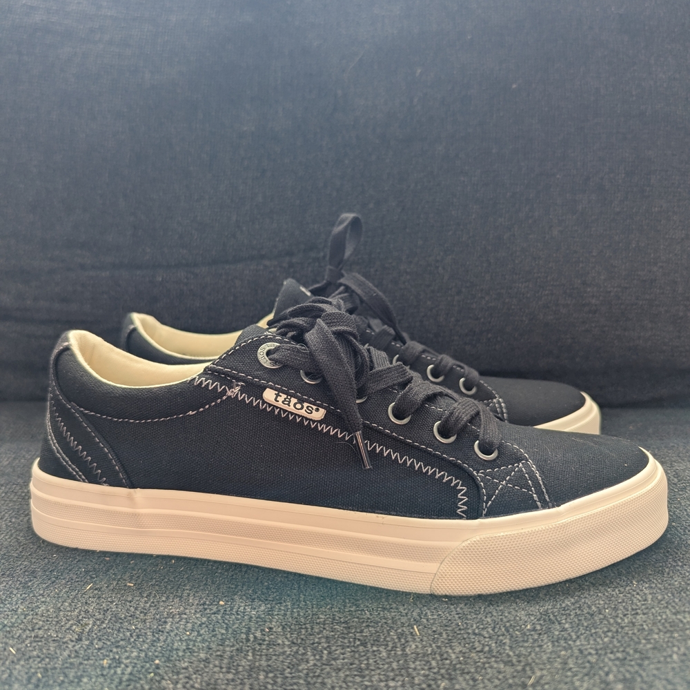 Black Canvas Sneakers with White Soles